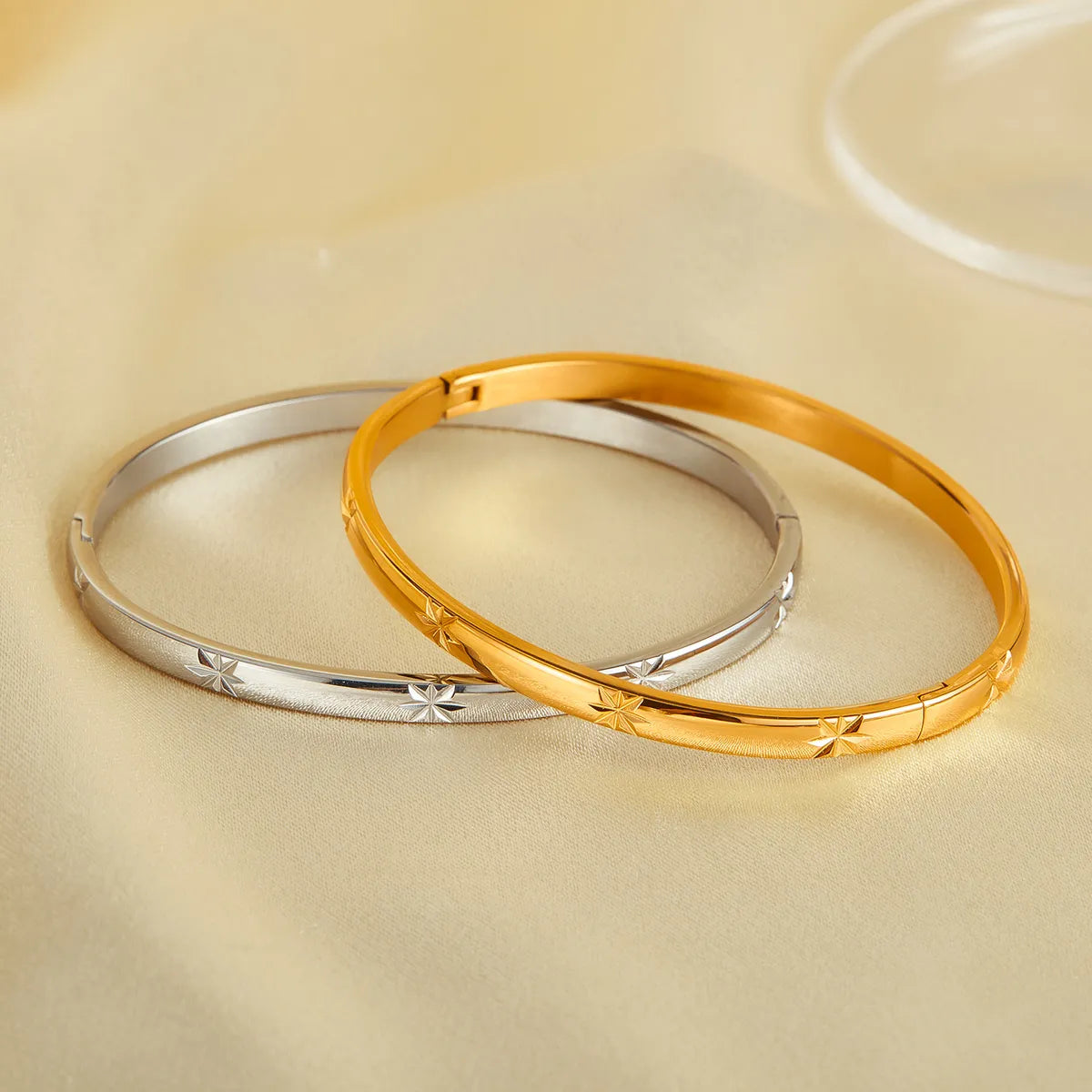 Simple Style Geometric 304 Stainless Steel Bangle In Bulk