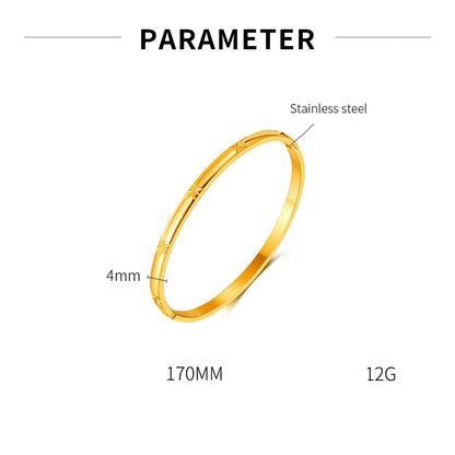 Simple Style Geometric 304 Stainless Steel Bangle In Bulk