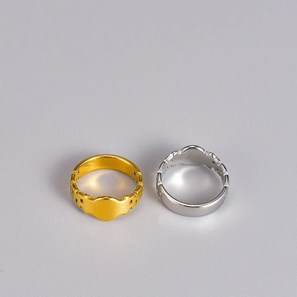 Simple Style Geometric 304 Stainless Steel Titanium Steel 18K Gold Plated Rings In Bulk