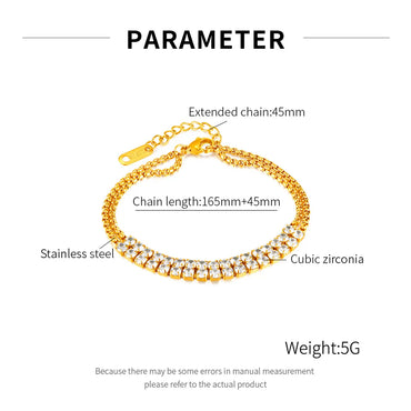 Simple Style Geometric 304 Stainless Steel Zircon Bracelets In Bulk