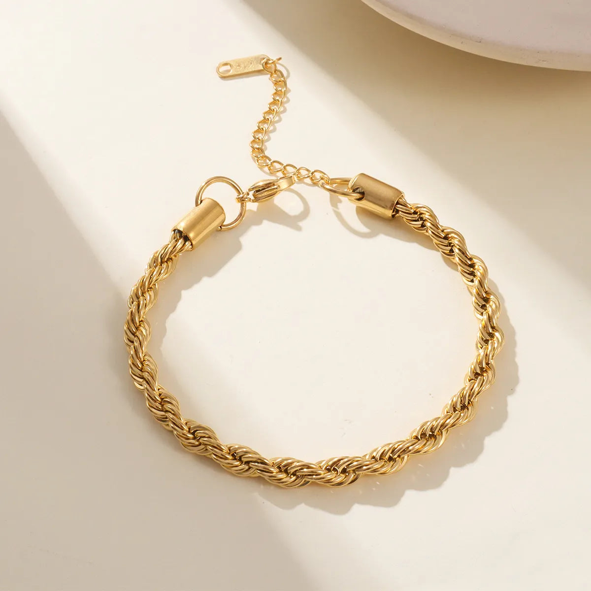 Simple Style Geometric 316L Stainless Steel  18K Gold Plated Bracelets In Bulk