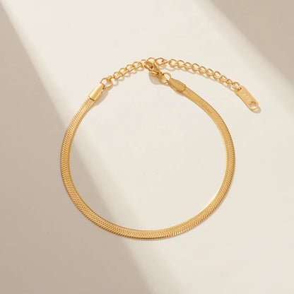 Simple Style Geometric 316L Stainless Steel  18K Gold Plated Bracelets In Bulk