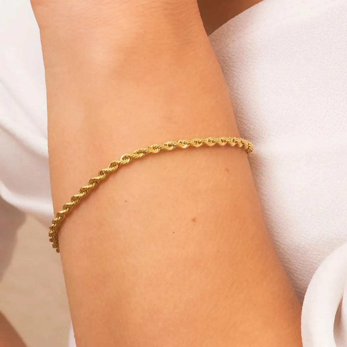 Simple Style Geometric 316L Stainless Steel  18K Gold Plated Bracelets In Bulk