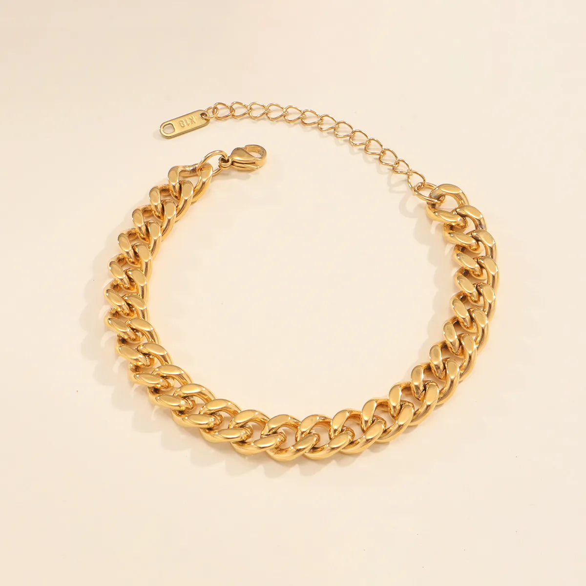 Simple Style Geometric 316L Stainless Steel  18K Gold Plated Bracelets In Bulk