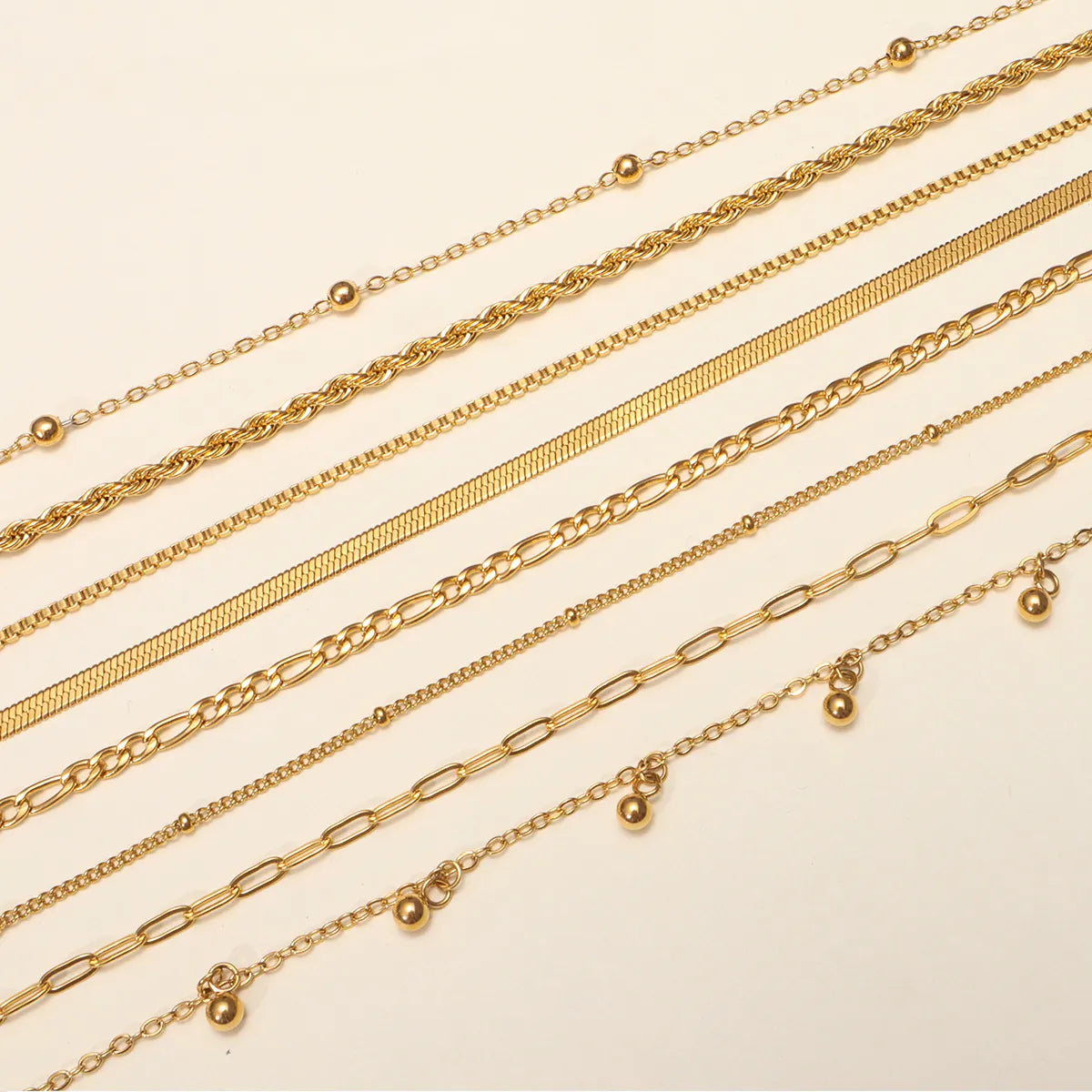 Simple Style Geometric 316L Stainless Steel  18K Gold Plated Bracelets In Bulk