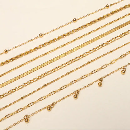 Simple Style Geometric 316L Stainless Steel  18K Gold Plated Bracelets In Bulk