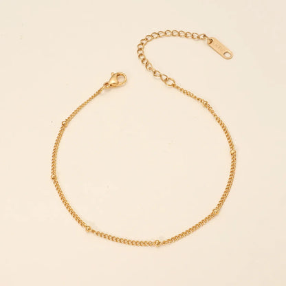 Simple Style Geometric 316L Stainless Steel  18K Gold Plated Bracelets In Bulk