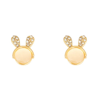 Simple Style Geometric Alloy Inlay Artificial Pearls Rhinestones Women's Ear Studs