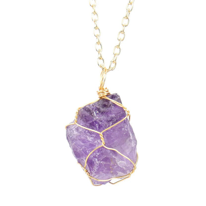 Simple Style Geometric Alloy Natural Stone Knitting Pendant Necklace