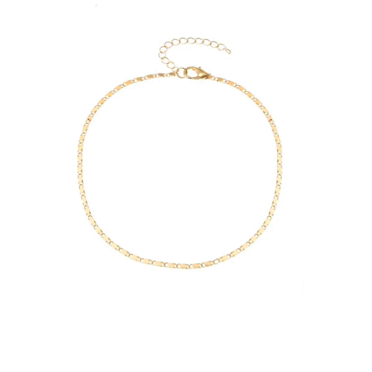 Simple Style Geometric Alloy Plating Anklet