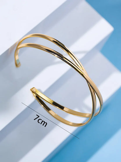 Simple Style Geometric Alloy Plating Gold Plated Silver Plated Women'S Cuff Bracelets