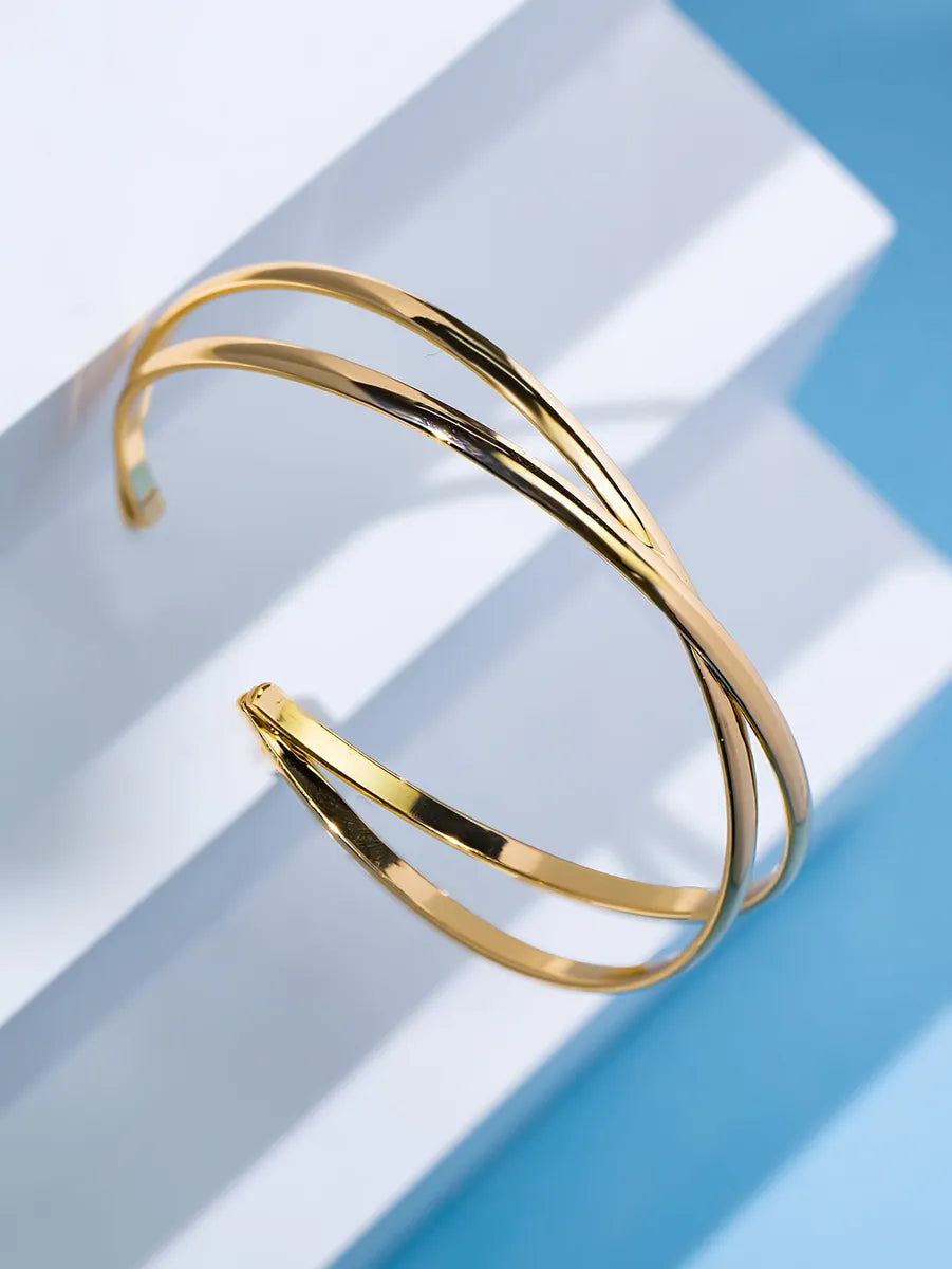 Simple Style Geometric Alloy Plating Gold Plated Silver Plated Women'S Cuff Bracelets