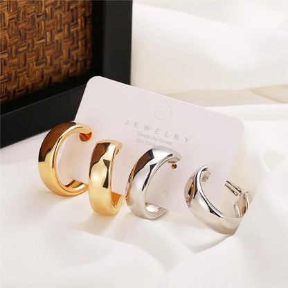 Simple Style Geometric Alloy Plating Hoop Earrings 1 Pair