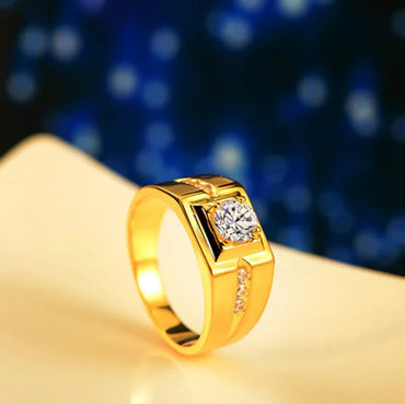 Simple Style Geometric Alloy Plating Inlay Artificial Gemstones Unisex Rings