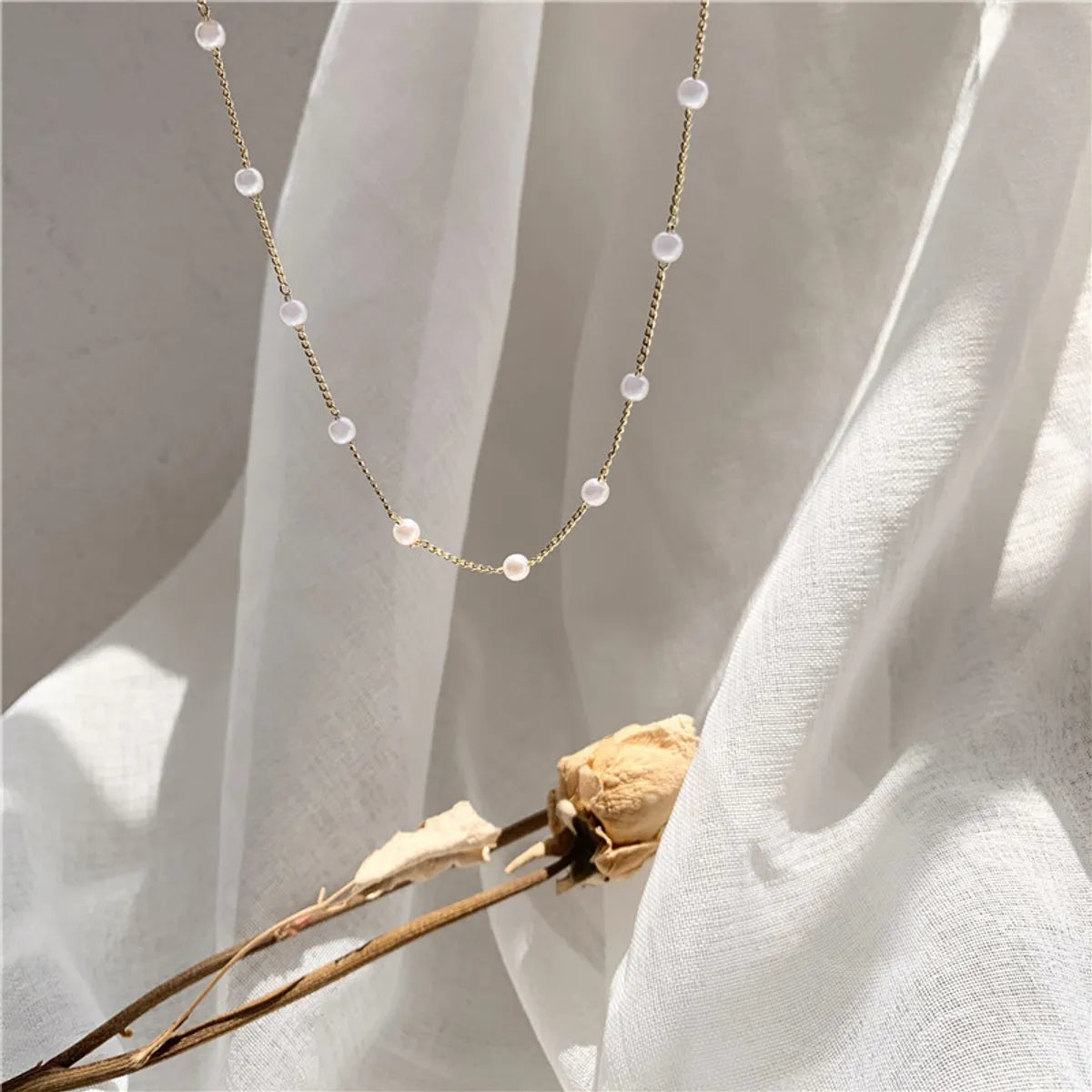 Simple Style Geometric Alloy Plating Inlay Artificial Pearls Women's Necklace