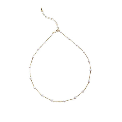 Simple Style Geometric Alloy Plating Inlay Artificial Pearls Women's Necklace