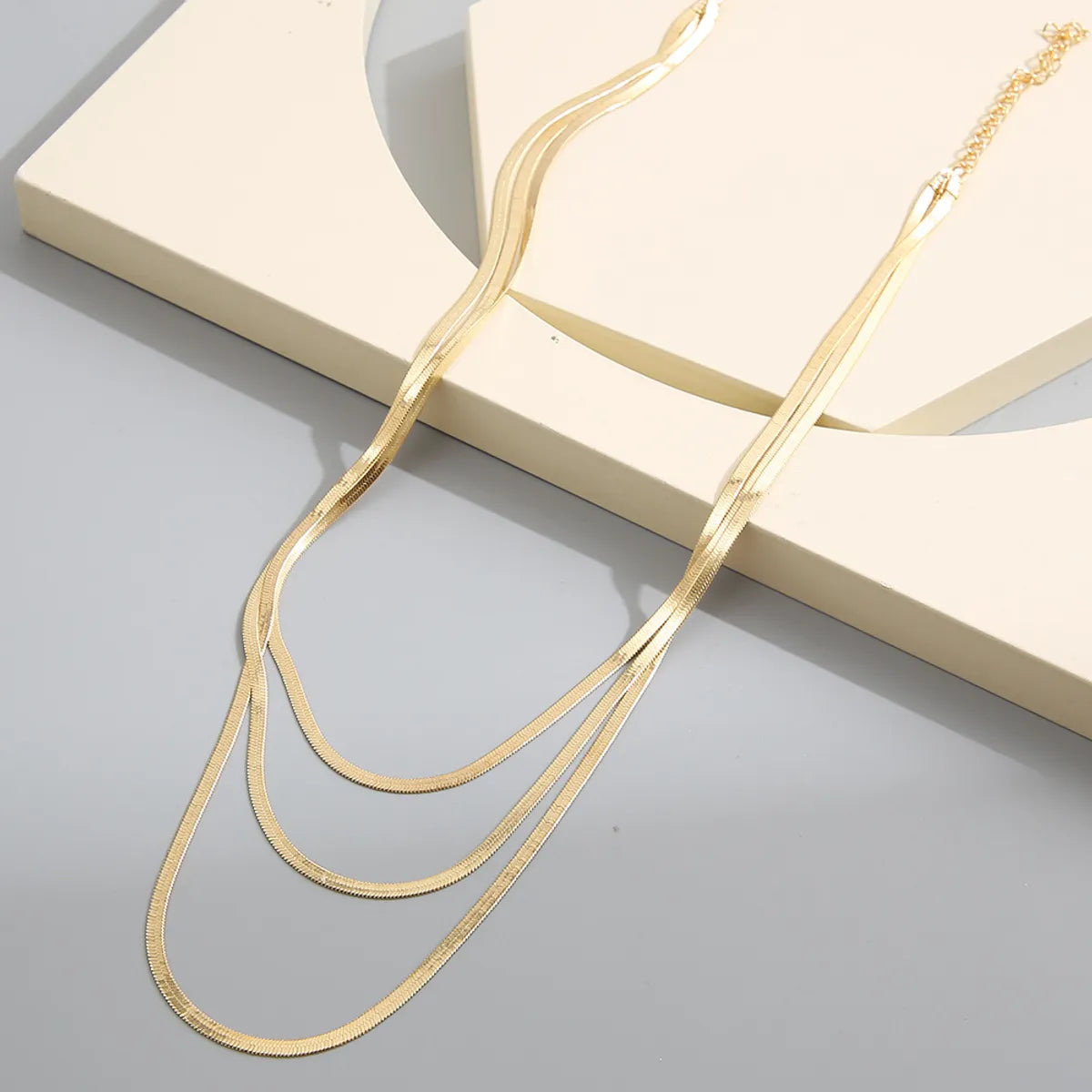 Simple Style Geometric Alloy Plating Layered Necklaces