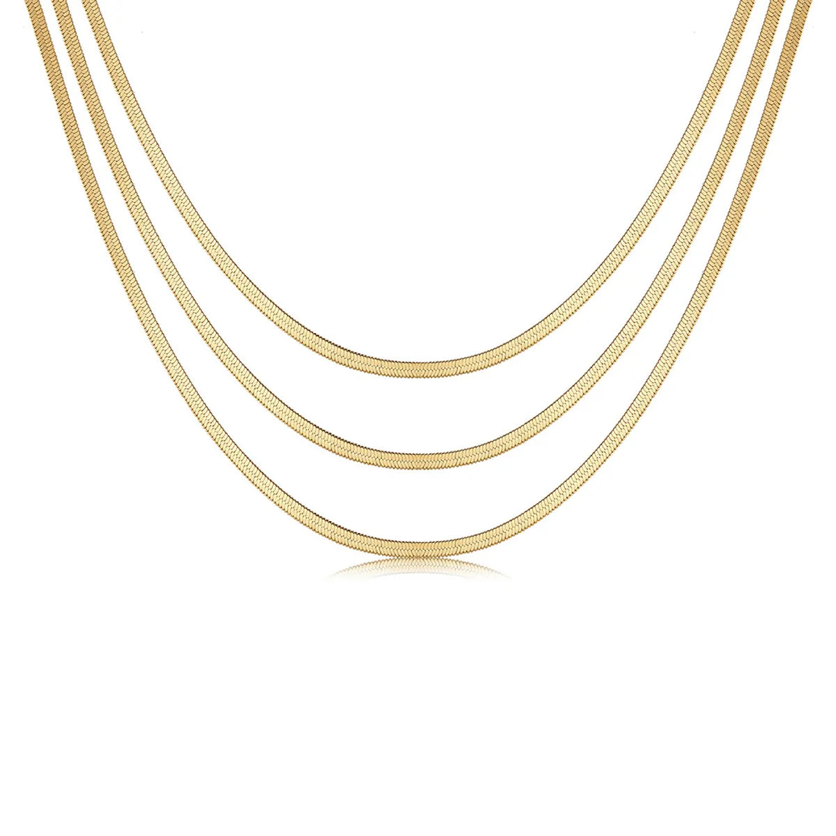 Simple Style Geometric Alloy Plating Layered Necklaces