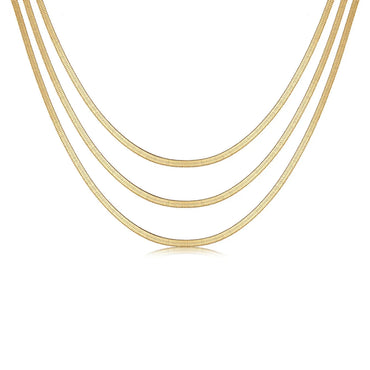 Simple Style Geometric Alloy Plating Layered Necklaces