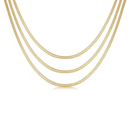 Simple Style Geometric Alloy Plating Layered Necklaces