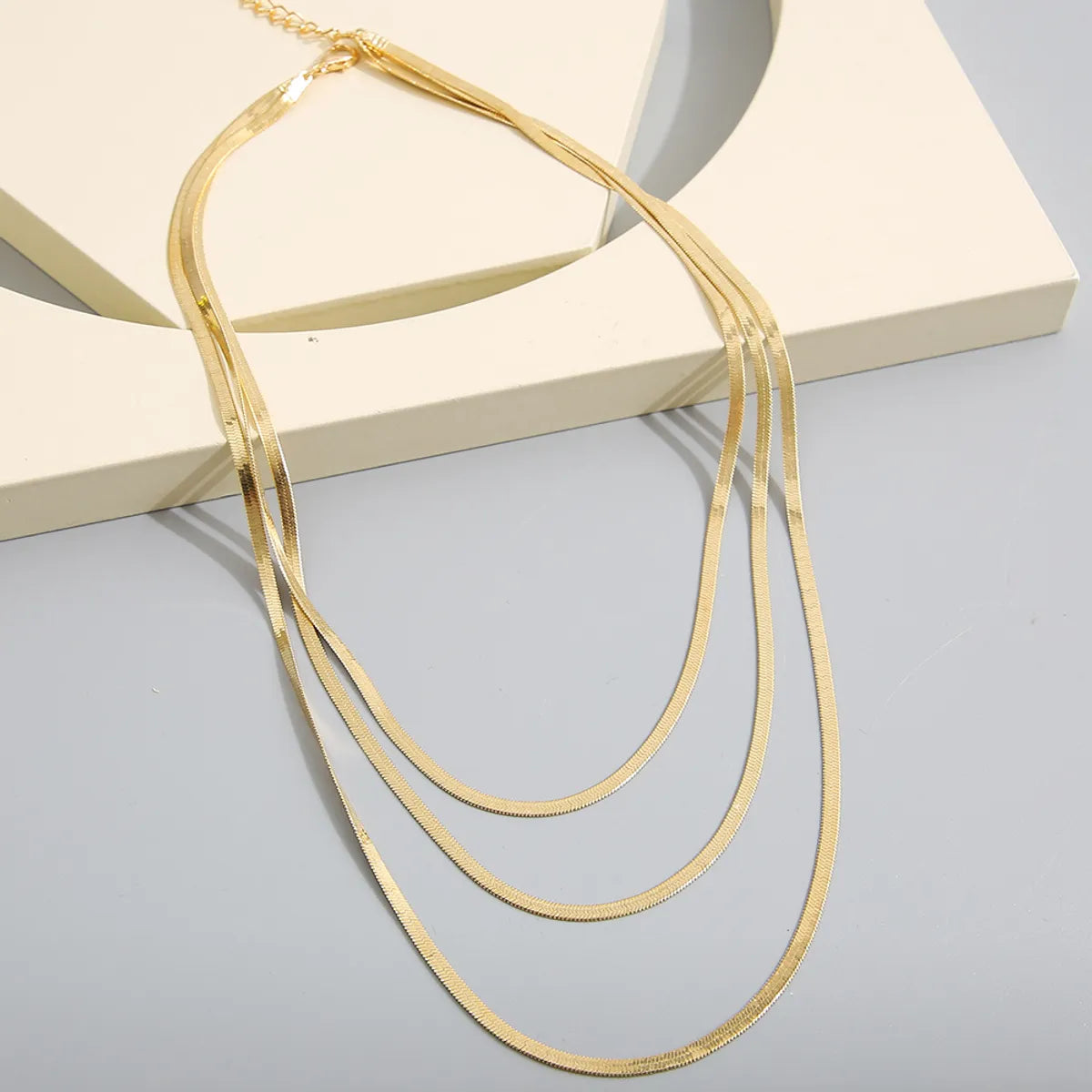 Simple Style Geometric Alloy Plating Layered Necklaces