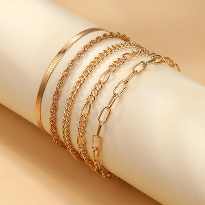 Simple Style Geometric Alloy Plating Women's Bracelets