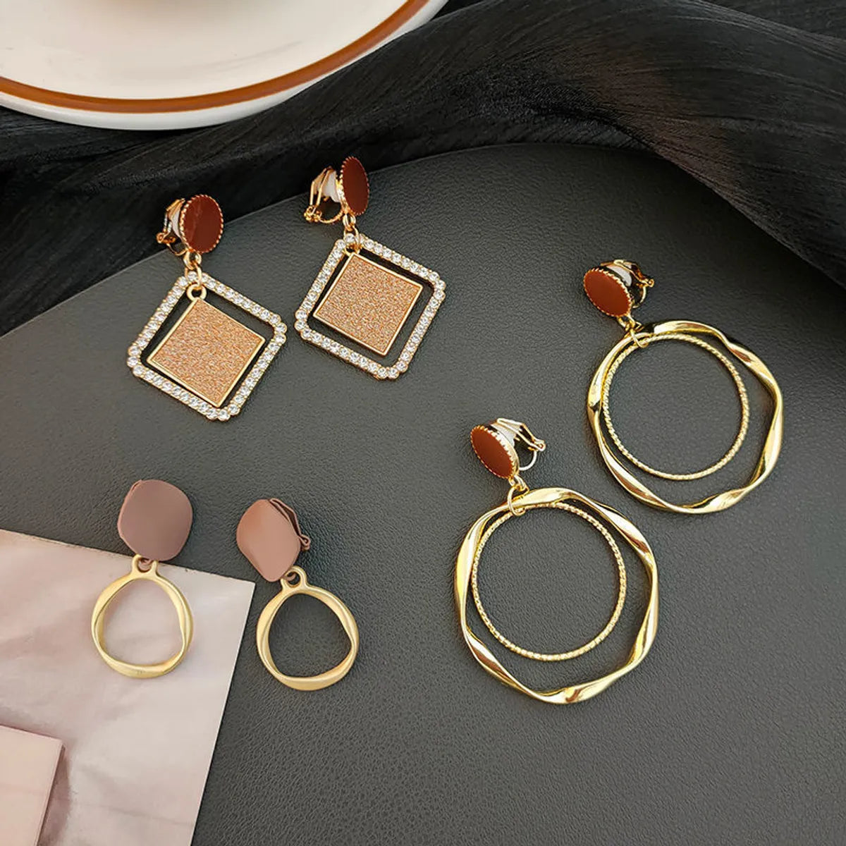 Simple Style Geometric Alloy Plating Women's Ear Studs