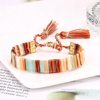 Simple Style Geometric Alloy Polyester Plating Gold Plated Unisex Bracelets