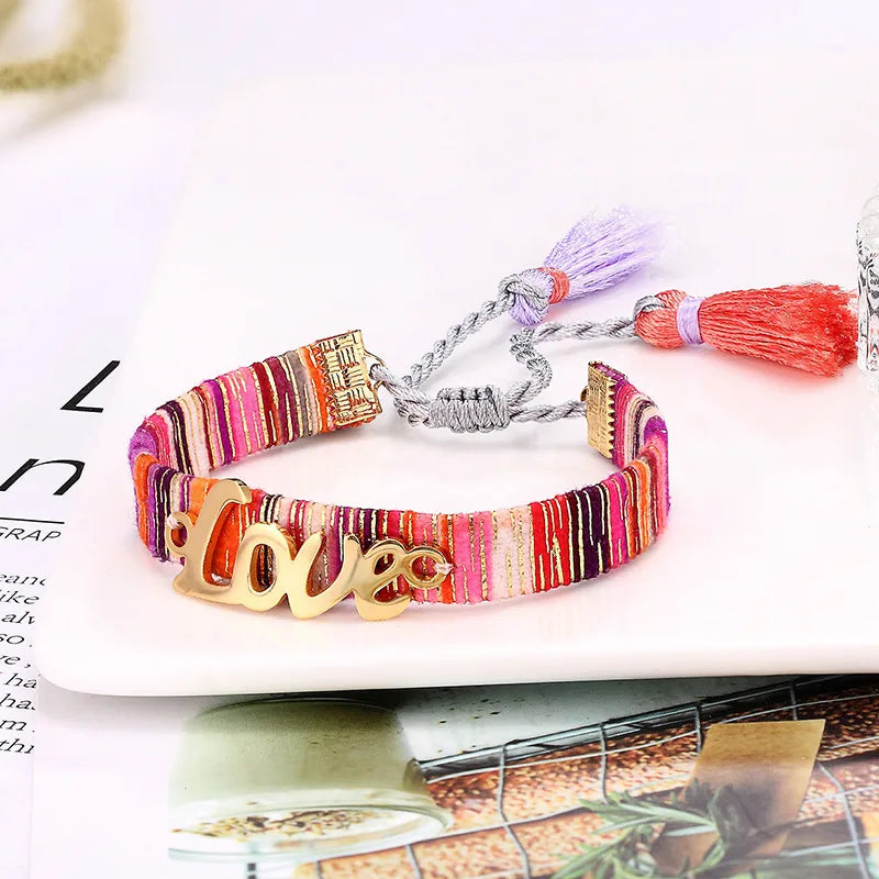 Simple Style Geometric Alloy Polyester Plating Gold Plated Unisex Bracelets