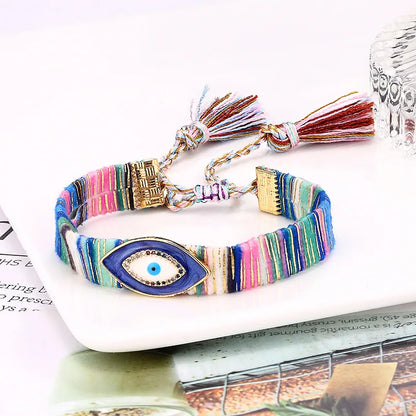 Simple Style Geometric Alloy Polyester Plating Gold Plated Unisex Bracelets