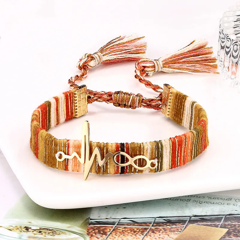 Simple Style Geometric Alloy Polyester Plating Gold Plated Unisex Bracelets