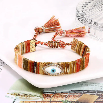 Simple Style Geometric Alloy Polyester Plating Gold Plated Unisex Bracelets