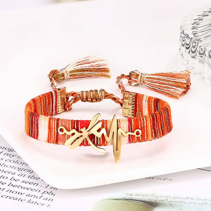 Simple Style Geometric Alloy Polyester Plating Gold Plated Unisex Bracelets