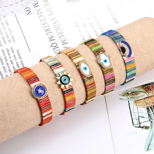 Simple Style Geometric Alloy Polyester Plating Gold Plated Unisex Bracelets