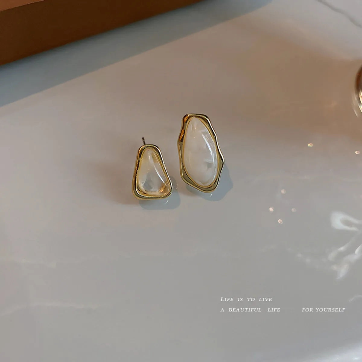 Simple Style Geometric Alloy Resin Women's Ear Studs