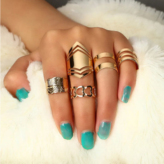 Simple Style Geometric Alloy Plating Hollow Out Women'S Open Rings