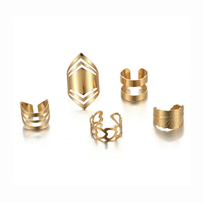 Simple Style Geometric Alloy Plating Hollow Out Women'S Open Rings