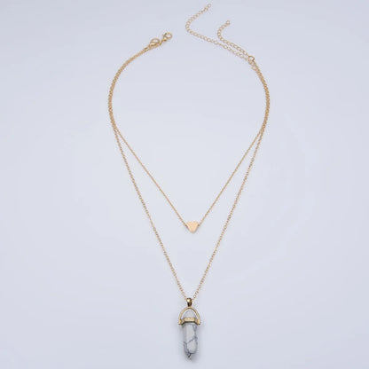 Simple Style Geometric Artificial Crystal Alloy Plating Artificial Crystal Women's Necklace