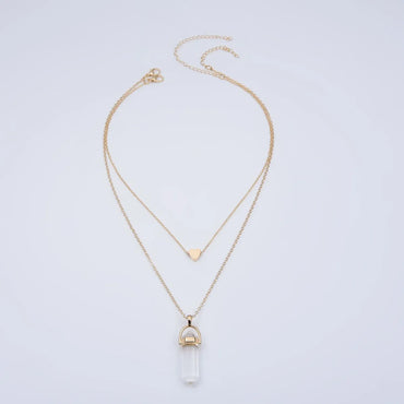 Simple Style Geometric Artificial Crystal Alloy Plating Artificial Crystal Women's Necklace