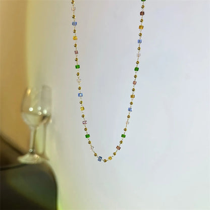 Simple Style Geometric Arylic Alloy Beaded Women's Necklace