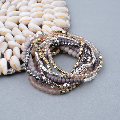 Simple Style Geometric Beaded Crystal Bracelets