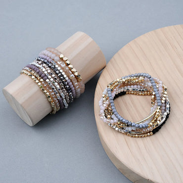 Simple Style Geometric Beaded Crystal Bracelets