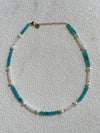 Simple Style Geometric Beaded Natural Stone Titanium Steel Necklace In Bulk