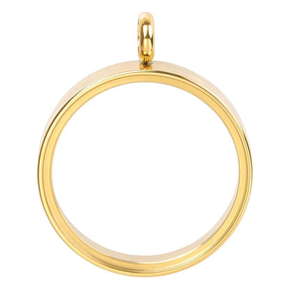 1 Piece 304 Stainless Steel 18K Gold Plated Circle Solid Color Polished Pendant