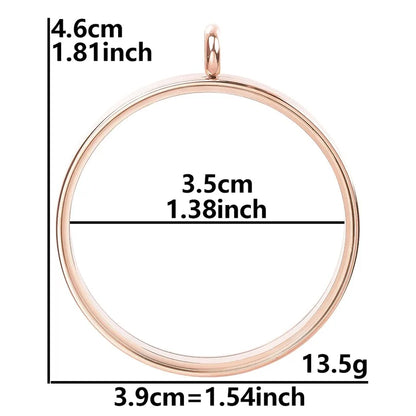 1 Piece 304 Stainless Steel 18K Gold Plated Circle Solid Color Polished Pendant