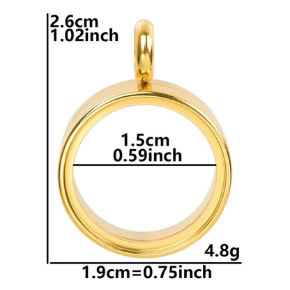 1 Piece 304 Stainless Steel 18K Gold Plated Circle Solid Color Polished Pendant