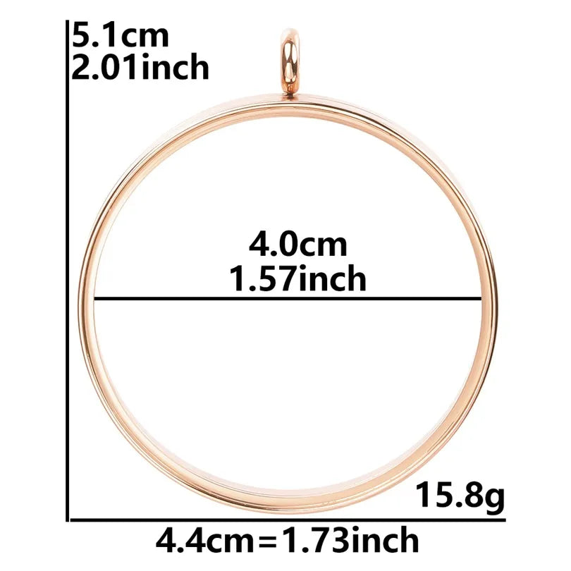 1 Piece 304 Stainless Steel 18K Gold Plated Circle Solid Color Polished Pendant