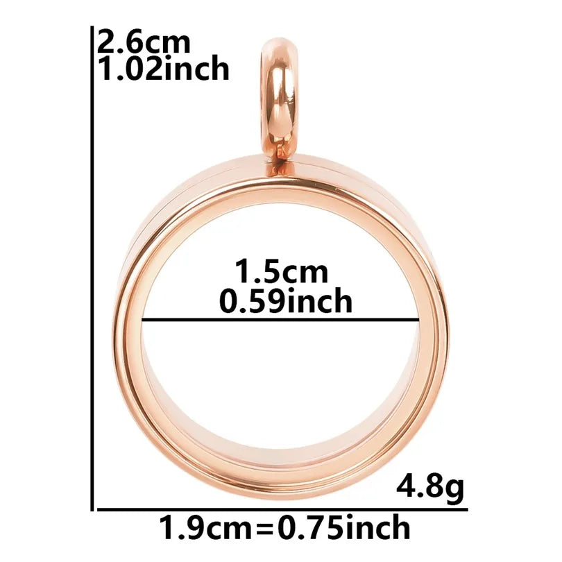 1 Piece 304 Stainless Steel 18K Gold Plated Circle Solid Color Polished Pendant