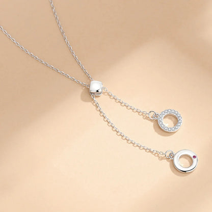 Simple Style Geometric Circle Sterling Silver Pendant Necklace