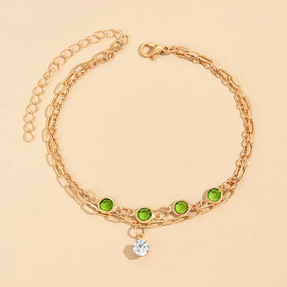 Simple Style Geometric Color Block Alloy Women's Anklet